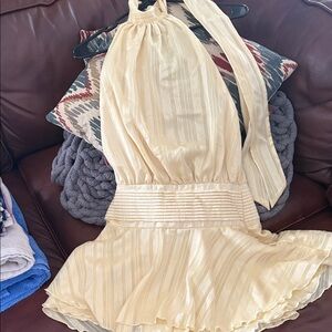 Elegant Cream Halter Dress